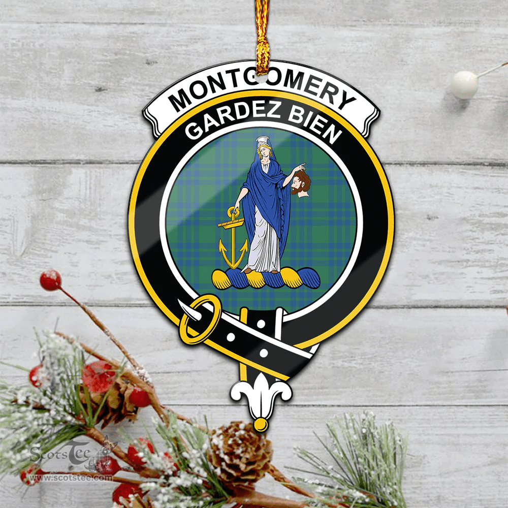 Scottish Montgomery Ancient Clan Tartan Mica Ornament Christmas Decoratio - 2-Sided  Scottish Plaid Tartan Plaid