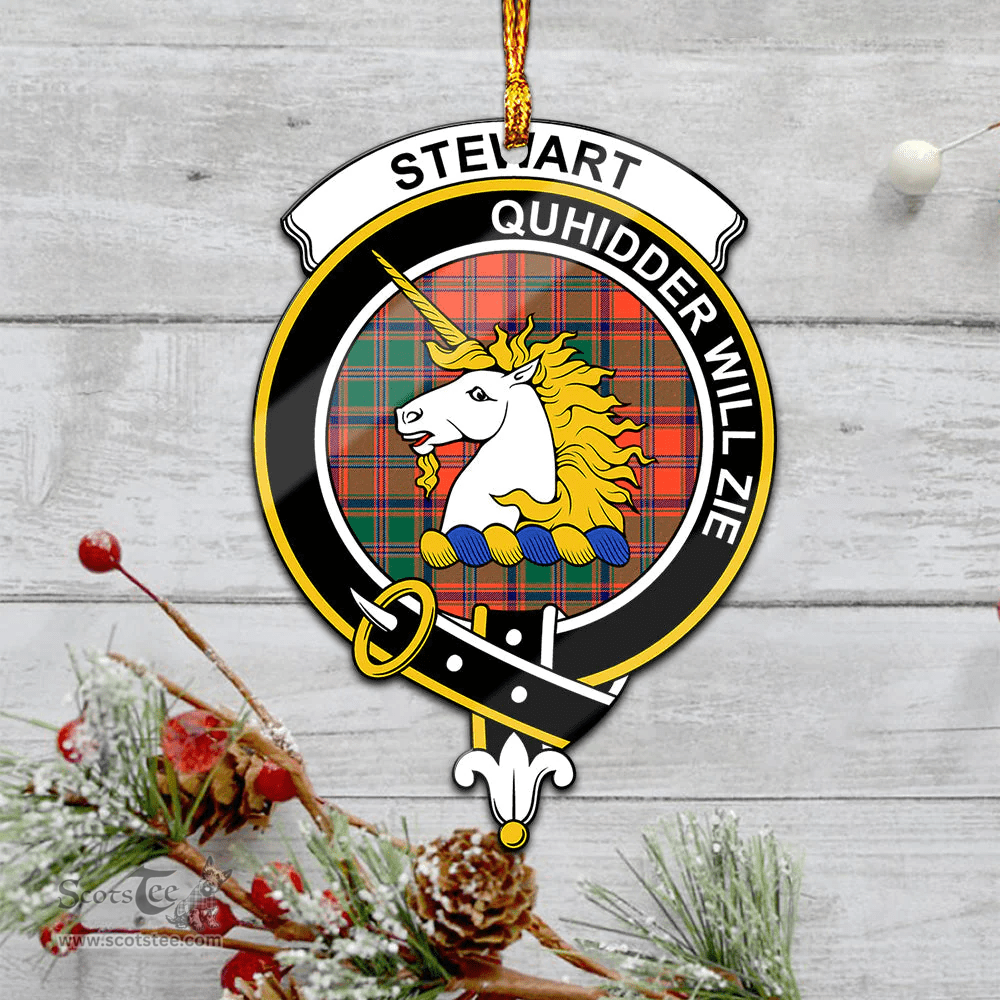 Scottish Stewart Of Appin Ancient Clan Tartan Mica Ornament Christmas Decoratio - 2-Sided  Scottish Plaid Tartan Plaid