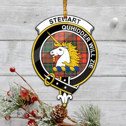 Scottish Stewart Of Appin Ancient Clan Tartan Mica Ornament Christmas Decoratio - 2-Sided  Scottish Plaid Tartan Plaid