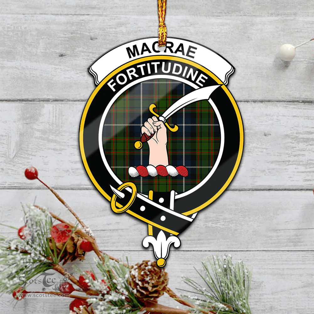 Scottish Macrae Hunting Clan Tartan Mica Ornament Christmas Decoratio - 2-Sided  Scottish Plaid Tartan Plaid