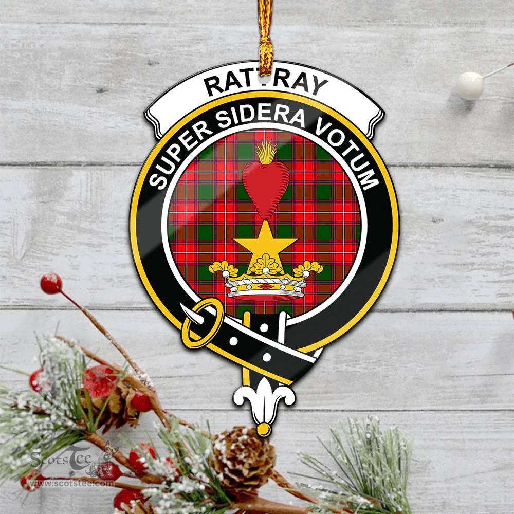 Scottish Rattray Modern Clan Tartan Mica Ornament Christmas Decoratio - 2-Sided  Scottish Plaid Tartan Plaid