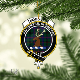 Scottish Davidson Modern Clan Tartan Mica Ornament Christmas Decoratio - 2-Sided  Scottish Plaid Tartan Plaid