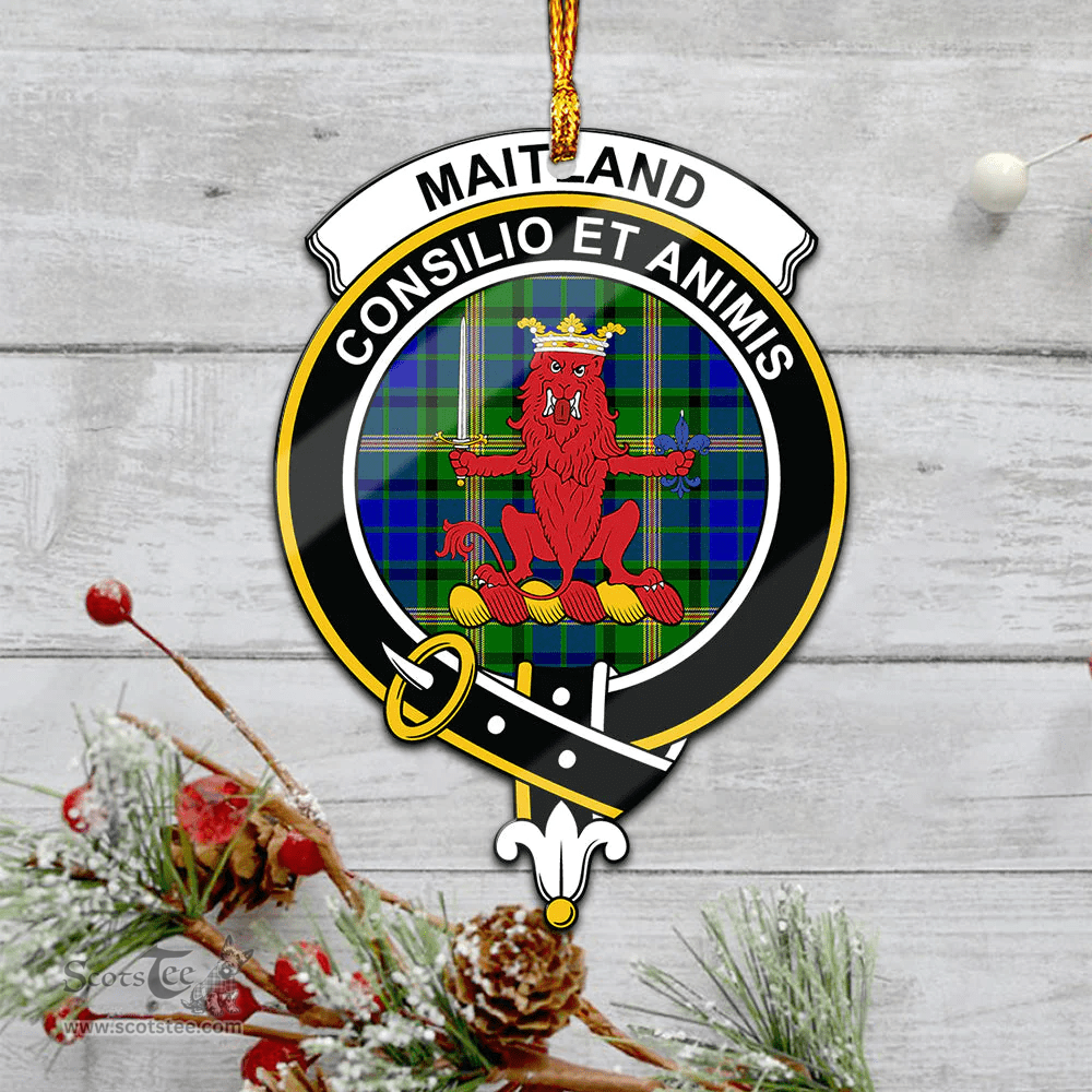 Scottish Maitland Clan Tartan Mica Ornament Christmas Decoratio - 2-Sided  Scottish Plaid Tartan Plaid