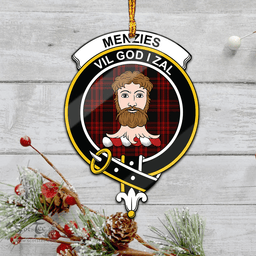 Scottish Menzies Hunting Clan Tartan Mica Ornament Christmas Decoratio - 2-Sided  Scottish Plaid Tartan Plaid
