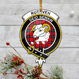 Scottish Ruthven Modern Clan Tartan Mica Ornament Christmas Decoratio - 2-Sided  Scottish Plaid Tartan Plaid