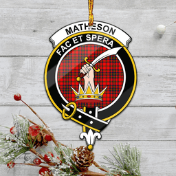 Scottish Matheson Modern Clan Tartan Mica Ornament Christmas Decoratio - 2-Sided  Scottish Plaid Tartan Plaid