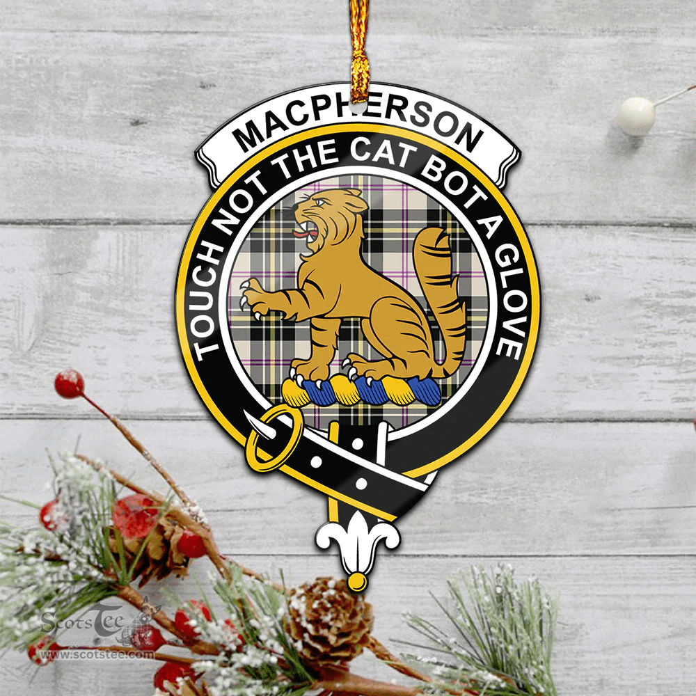 Scottish Macpherson Dress Ancient Clan Tartan Mica Ornament Christmas Decoratio - 2-Sided  Scottish Plaid Tartan Plaid