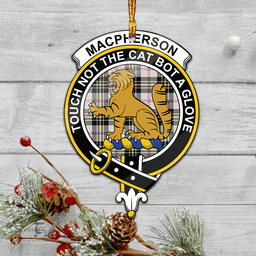 Scottish Macpherson Dress Ancient Clan Tartan Mica Ornament Christmas Decoratio - 2-Sided  Scottish Plaid Tartan Plaid