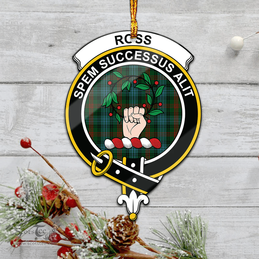 Scottish Ross Hunting Clan Tartan Mica Ornament Christmas Decoratio - 2-Sided  Scottish Plaid Tartan Plaid