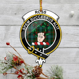 Scottish Ross Hunting Clan Tartan Mica Ornament Christmas Decoratio - 2-Sided  Scottish Plaid Tartan Plaid