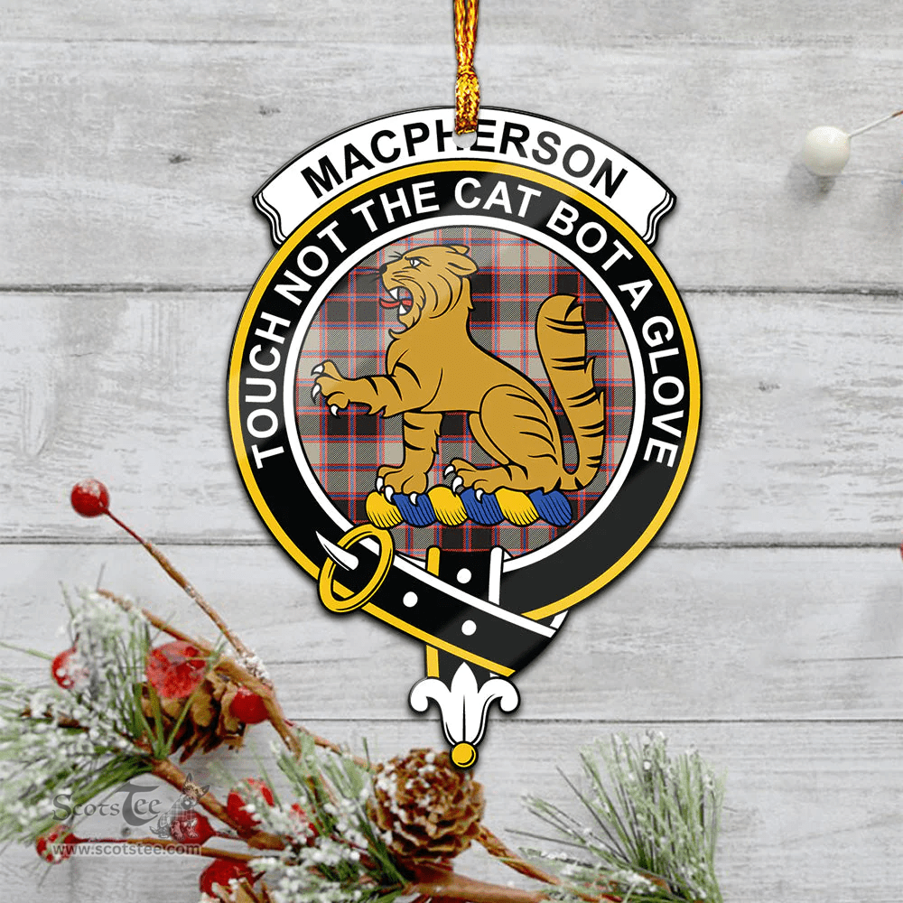 Scottish Macpherson Hunting Ancient Clan Tartan Mica Ornament Christmas Decoratio - 2-Sided  Scottish Plaid Tartan Plaid