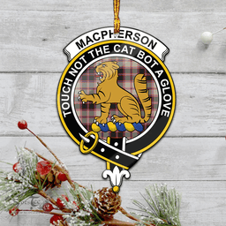 Scottish Macpherson Hunting Ancient Clan Tartan Mica Ornament Christmas Decoratio - 2-Sided  Scottish Plaid Tartan Plaid