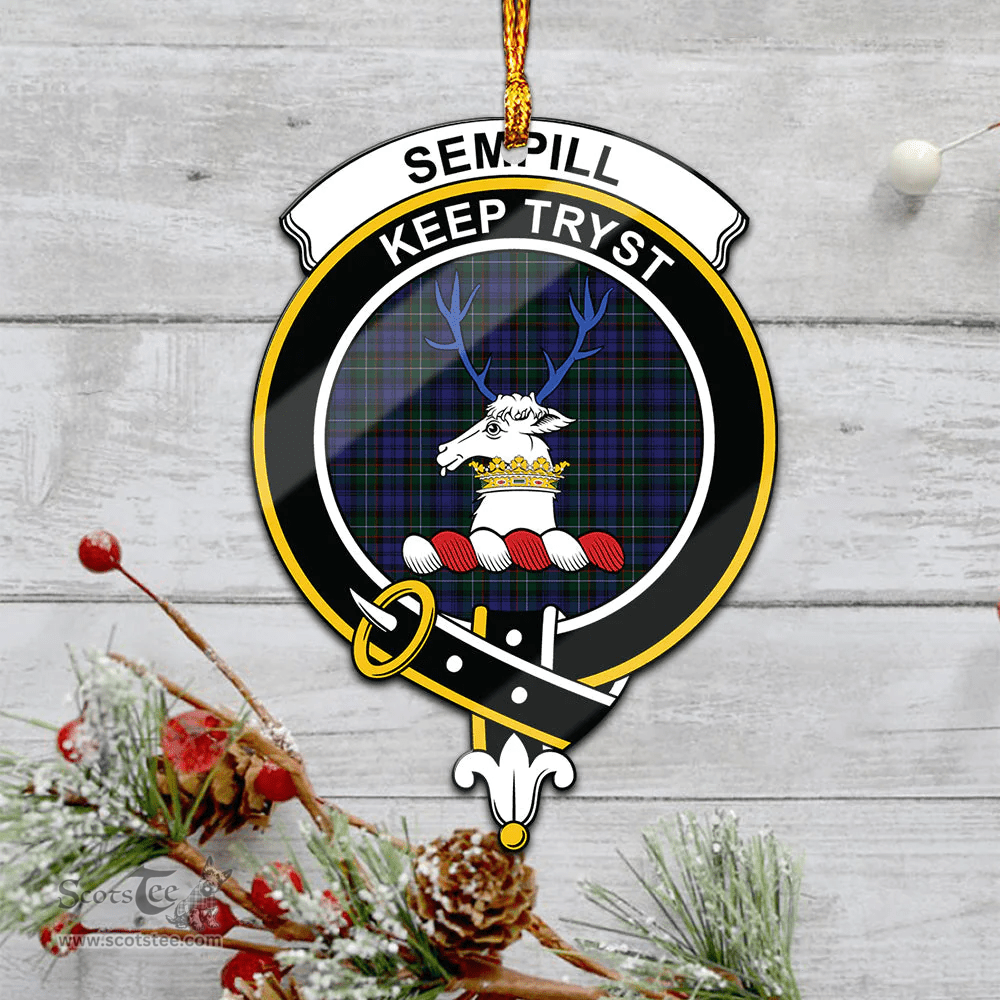 Scottish Sempill Clan Tartan Mica Ornament Christmas Decoratio - 2-Sided  Scottish Plaid Tartan Plaid