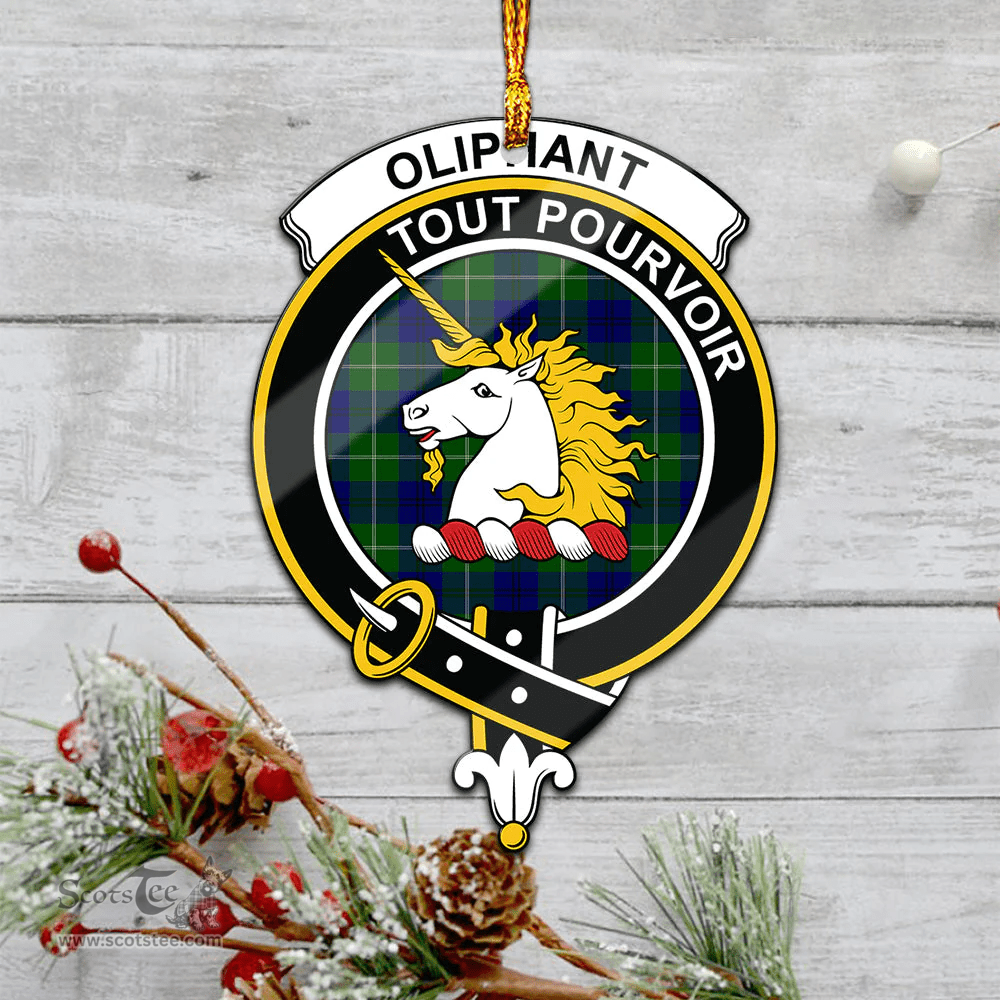 Scottish Oliphant Modern Clan Tartan Mica Ornament Christmas Decoratio - 2-Sided  Scottish Plaid Tartan Plaid
