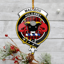Scottish Macleod Black And Red Clan Tartan Mica Ornament Christmas Decoratio - 2-Sided  Scottish Plaid Tartan Plaid