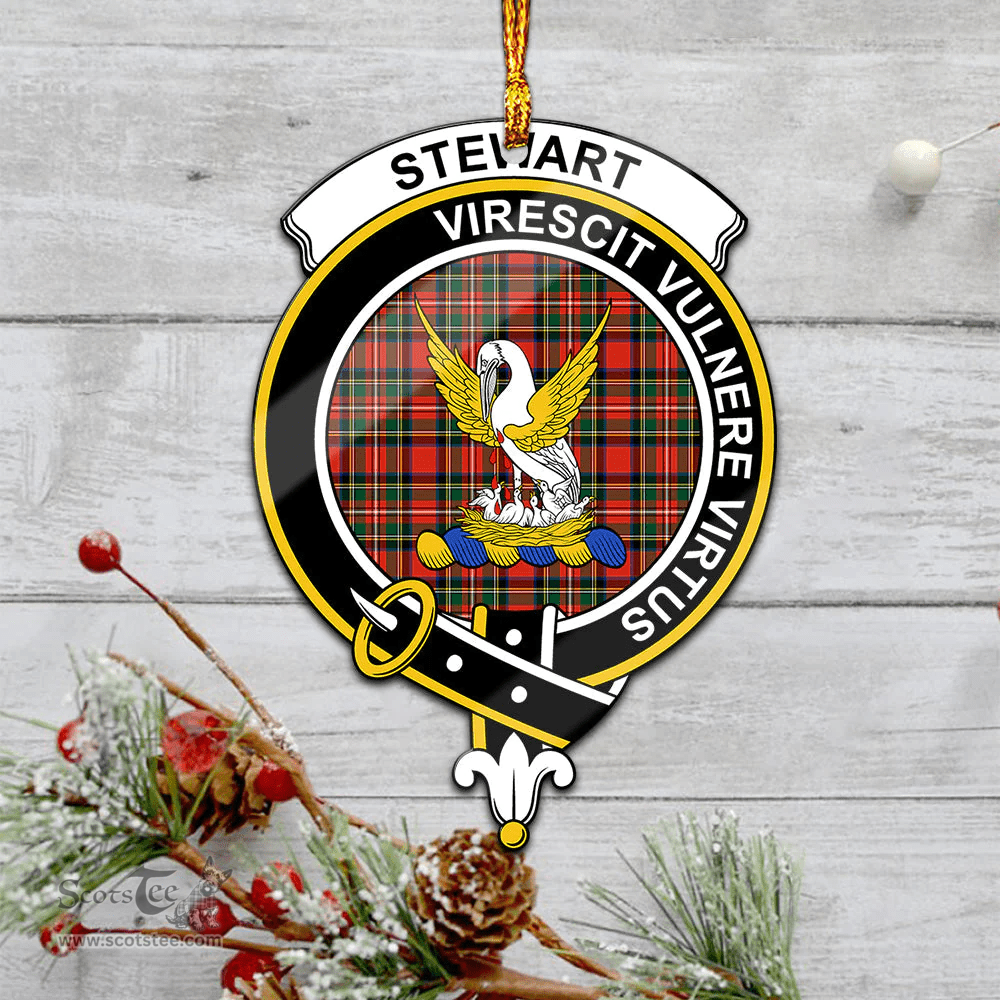 Scottish Stewart Royal Modern Clan Tartan Mica Ornament Christmas Decoratio - 2-Sided  Scottish Plaid Tartan Plaid