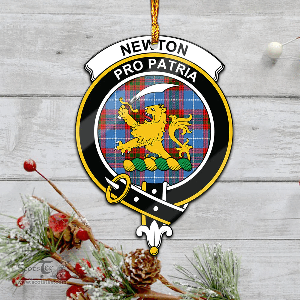 Scottish Newton Clan Tartan Mica Ornament Christmas Decoratio - 2-Sided  Scottish Plaid Tartan Plaid