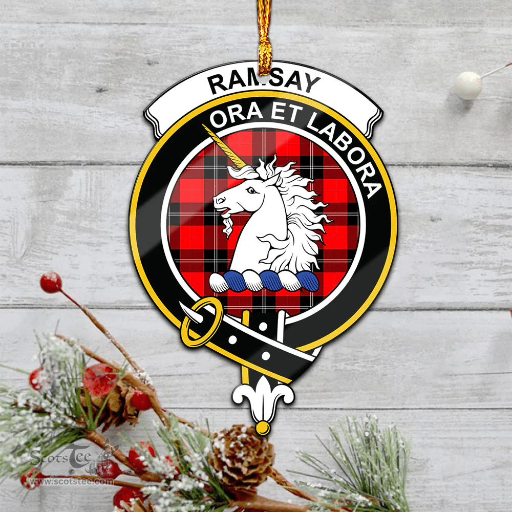 Scottish Ramsay Modern Clan Tartan Mica Ornament Christmas Decoratio - 2-Sided  Scottish Plaid Tartan Plaid