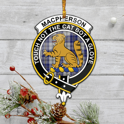 Scottish Macpherson Dress Blue Clan Tartan Mica Ornament Christmas Decoratio - 2-Sided  Scottish Plaid Tartan Plaid