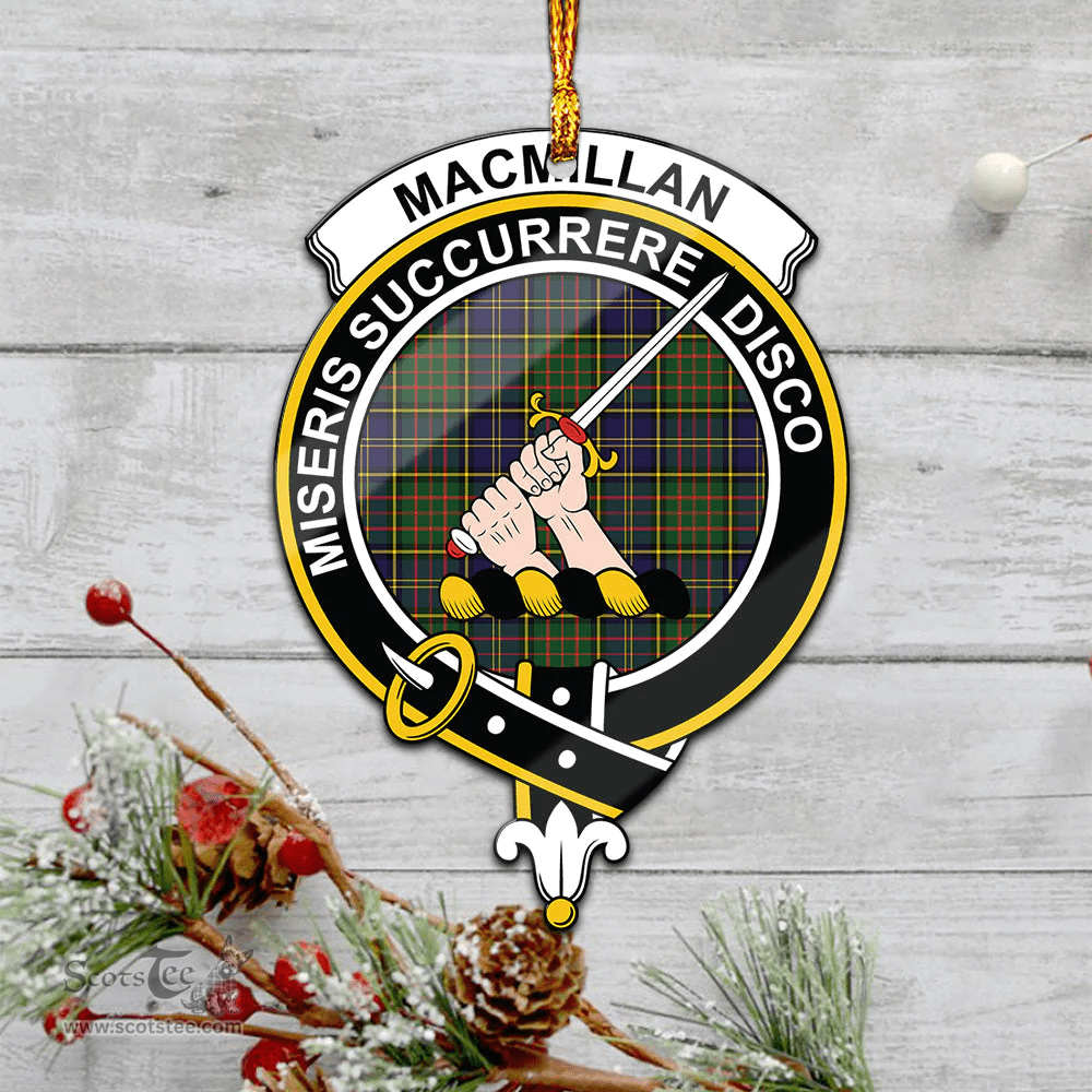 Scottish Macmillan Hunting Modern Clan Tartan Mica Ornament Christmas Decoratio - 2-Sided  Scottish Plaid Tartan Plaid