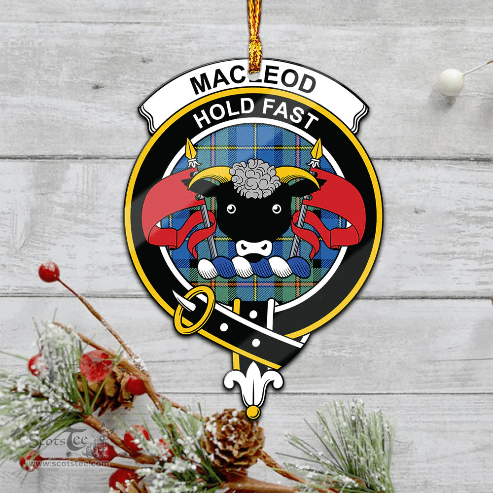 Scottish Macleod Of Harris Ancient Clan Tartan Mica Ornament Christmas Decoratio - 2-Sided  Scottish Plaid Tartan Plaid
