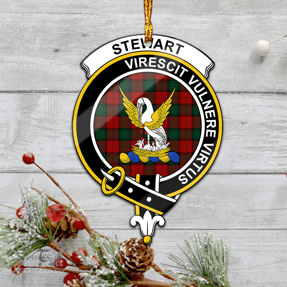 Scottish Stewart Of Atholl Clan Tartan Mica Ornament Christmas Decoratio - 2-Sided  Scottish Plaid Tartan Plaid
