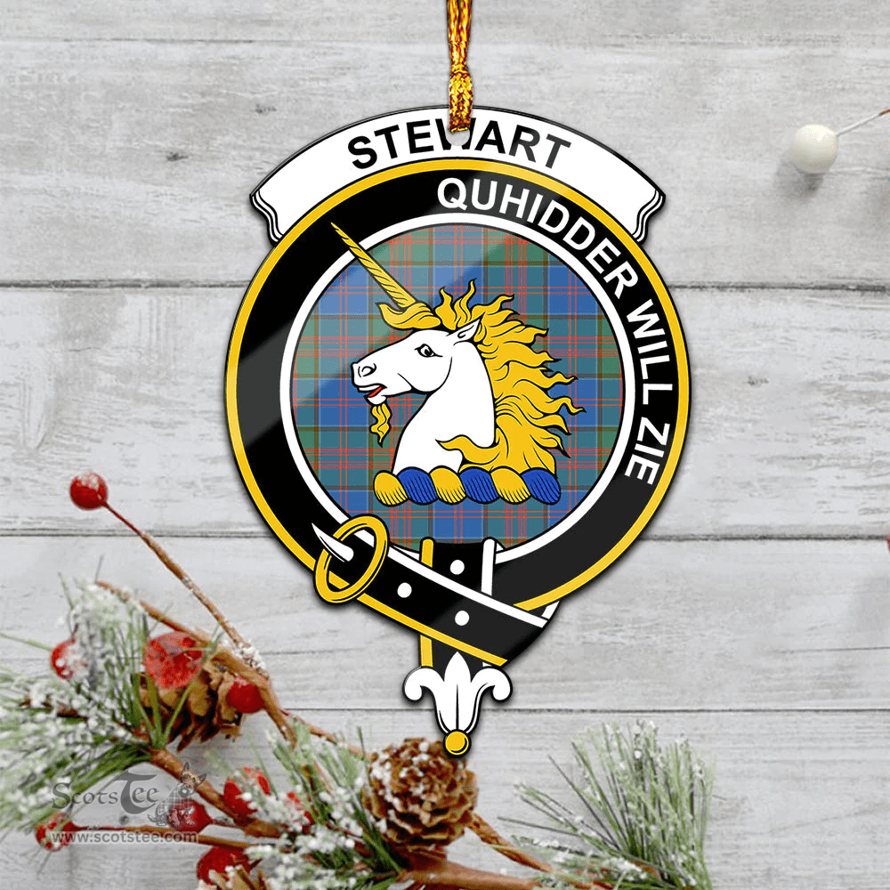 Scottish Stewart Of Appin Hunting Ancient Clan Tartan Mica Ornament Christmas Decoratio - 2-Sided  Scottish Plaid Tartan Plaid