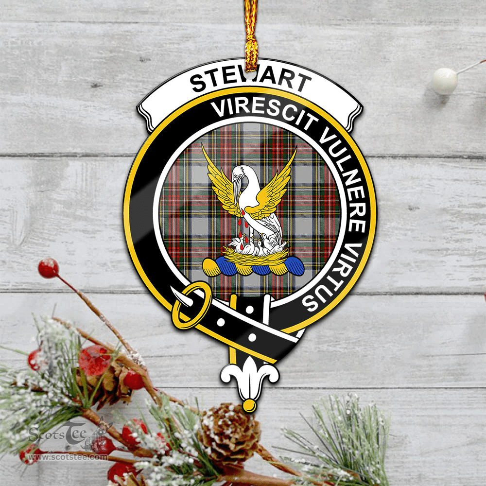 Scottish Stewart Dress Clan Tartan Mica Ornament Christmas Decoratio - 2-Sided  Scottish Plaid Tartan Plaid