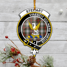 Scottish Stewart Dress Clan Tartan Mica Ornament Christmas Decoratio - 2-Sided  Scottish Plaid Tartan Plaid
