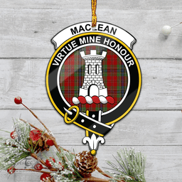 Scottish Maclean Of Duart Clan Tartan Mica Ornament Christmas Decoratio - 2-Sided  Scottish Plaid Tartan Plaid