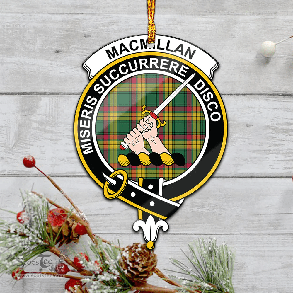 Scottish Macmillan Old Ancient Clan Tartan Mica Ornament Christmas Decoratio - 2-Sided  Scottish Plaid Tartan Plaid