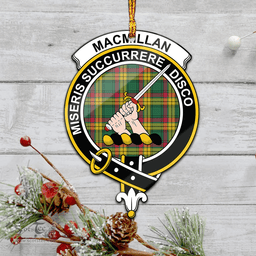 Scottish Macmillan Old Ancient Clan Tartan Mica Ornament Christmas Decoratio - 2-Sided  Scottish Plaid Tartan Plaid