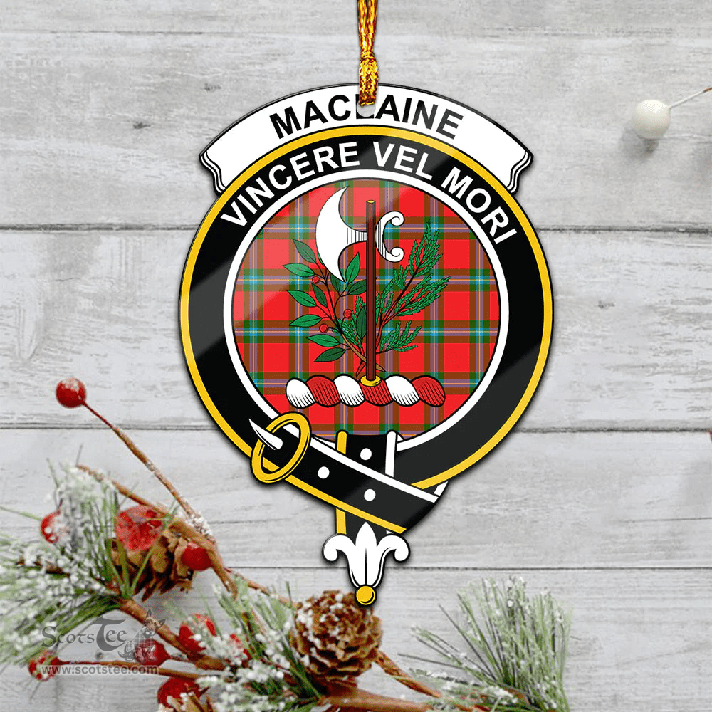 Scottish Maclaine Of Loch Buie Clan Tartan Mica Ornament Christmas Decoratio - 2-Sided  Scottish Plaid Tartan Plaid