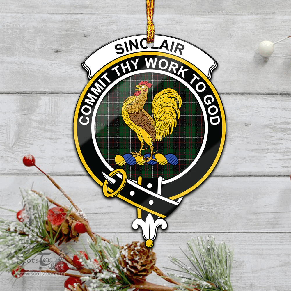 Scottish Sinclair Hunting Clan Tartan Mica Ornament Christmas Decoratio - 2-Sided  Scottish Plaid Tartan Plaid