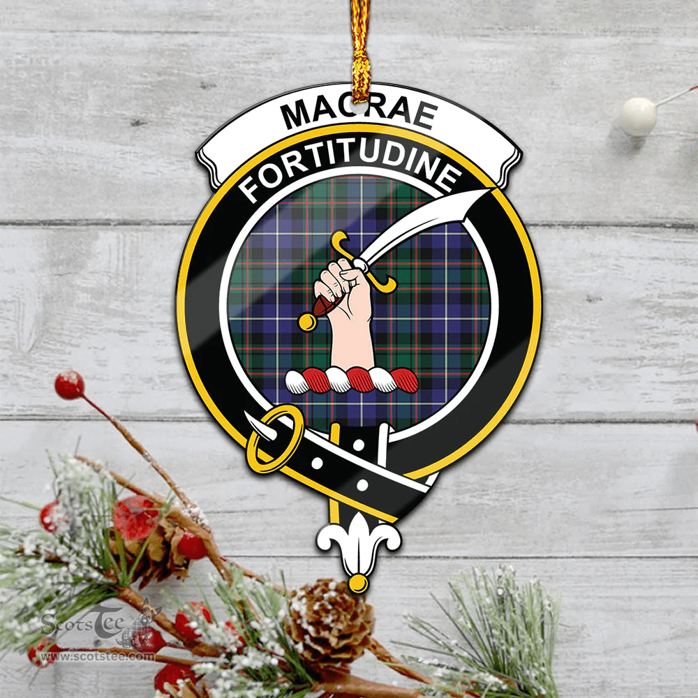 Scottish Macrae Hunting Modern Clan Tartan Mica Ornament Christmas Decoratio - 2-Sided  Scottish Plaid Tartan Plaid