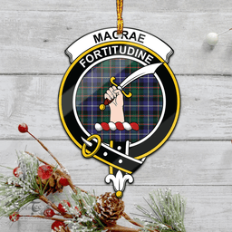 Scottish Macrae Hunting Modern Clan Tartan Mica Ornament Christmas Decoratio - 2-Sided  Scottish Plaid Tartan Plaid