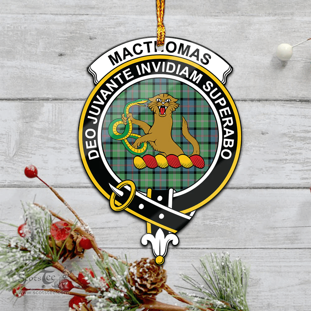 Scottish Macthomas Ancient Clan Tartan Mica Ornament Christmas Decoratio - 2-Sided  Scottish Plaid Tartan Plaid