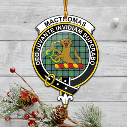 Scottish Macthomas Ancient Clan Tartan Mica Ornament Christmas Decoratio - 2-Sided  Scottish Plaid Tartan Plaid