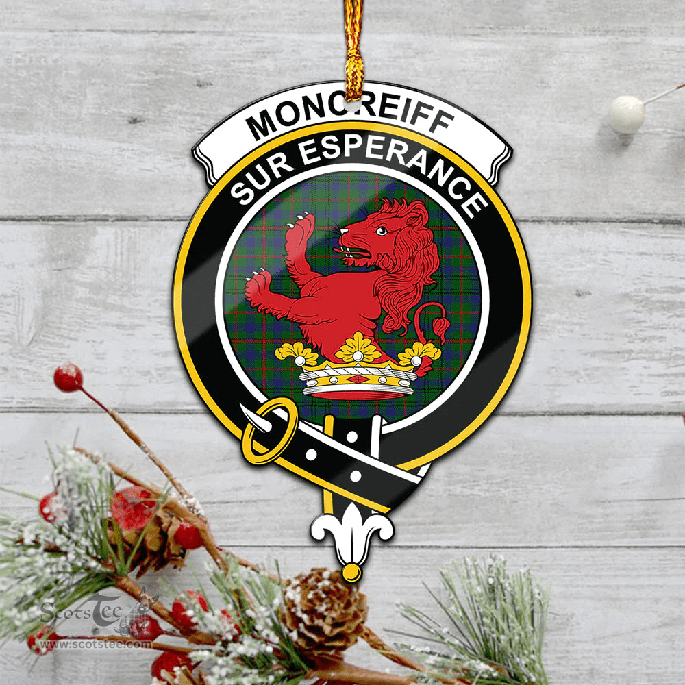 Scottish Moncrieff Of Atholl Clan Tartan Mica Ornament Christmas Decoratio - 2-Sided  Scottish Plaid Tartan Plaid