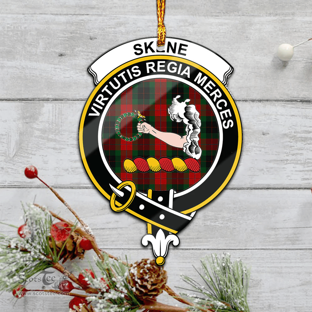 Scottish Skene Of Cromar Black Clan Tartan Mica Ornament Christmas Decoratio - 2-Sided  Scottish Plaid Tartan Plaid