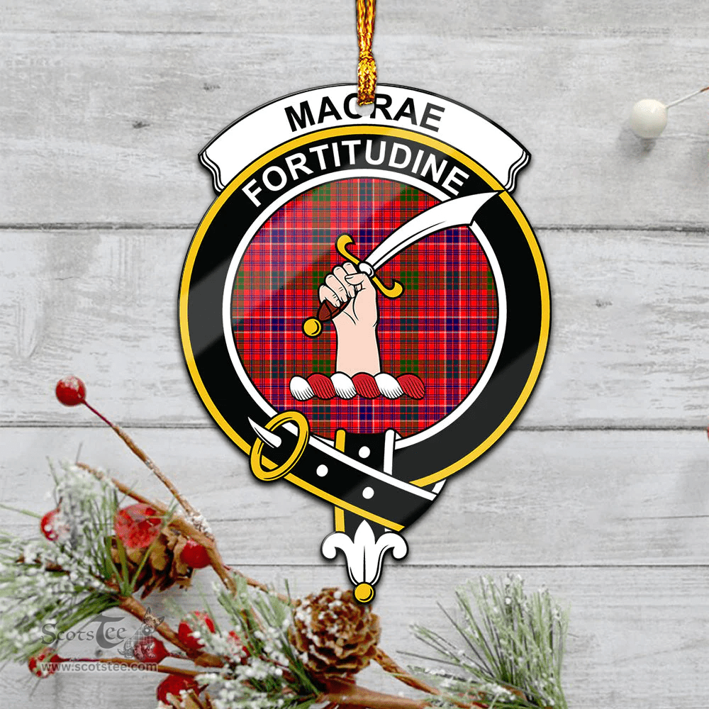 Scottish Macrae Modern Clan Tartan Mica Ornament Christmas Decoratio - 2-Sided  Scottish Plaid Tartan Plaid