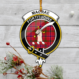 Scottish Macrae Modern Clan Tartan Mica Ornament Christmas Decoratio - 2-Sided  Scottish Plaid Tartan Plaid