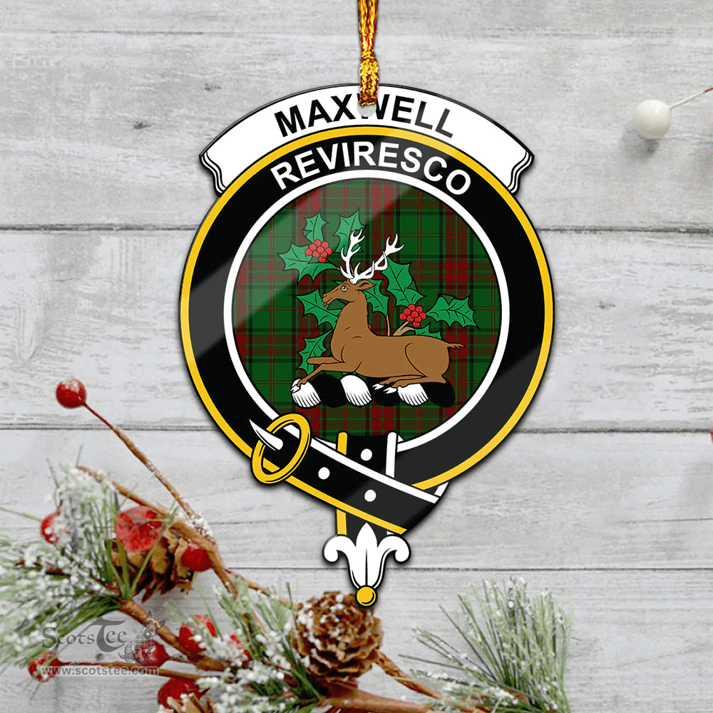 Scottish Maxwell Hunting Clan Tartan Mica Ornament Christmas Decoratio - 2-Sided  Scottish Plaid Tartan Plaid