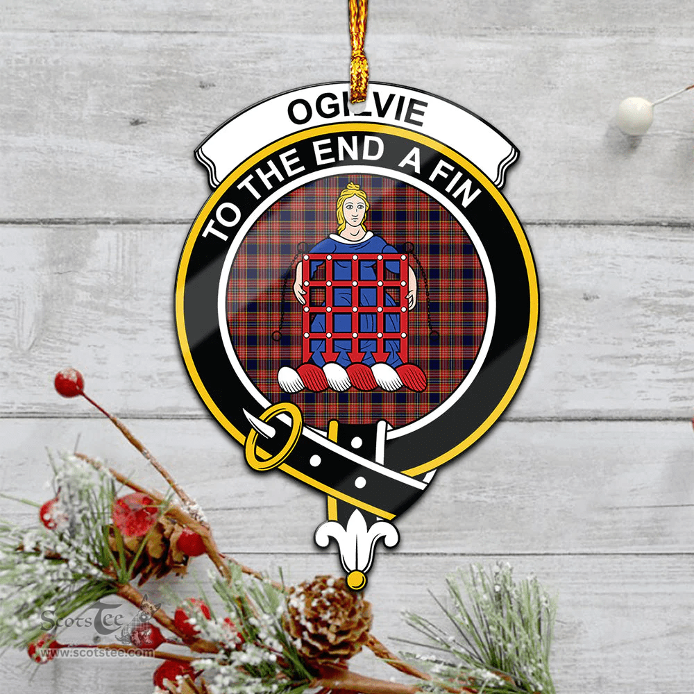 Scottish Ogilvie Ogilvy Clan Tartan Mica Ornament Christmas Decoratio - 2-Sided  Scottish Plaid Tartan Plaid