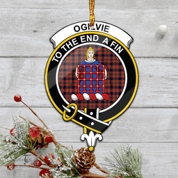 Scottish Ogilvie Ogilvy Clan Tartan Mica Ornament Christmas Decoratio - 2-Sided  Scottish Plaid Tartan Plaid