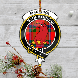 Scottish Macnicol Of Scorrybreac Clan Tartan Mica Ornament Christmas Decoratio - 2-Sided  Scottish Plaid Tartan Plaid