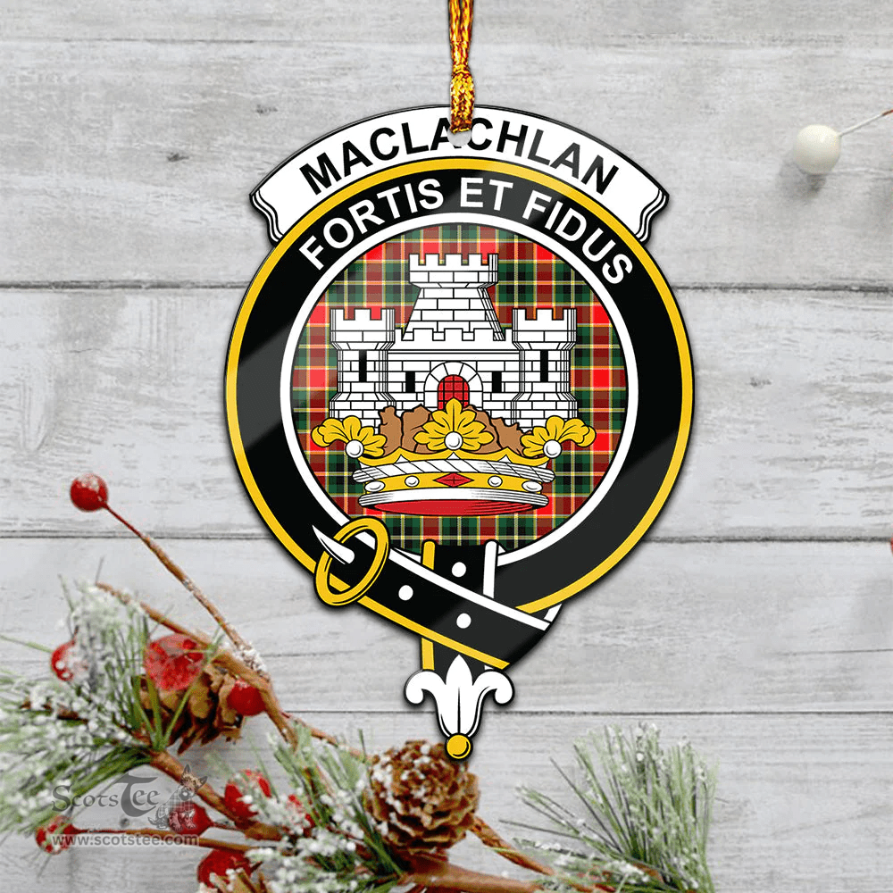 Scottish Maclachlan Hunting Modern Clan Tartan Mica Ornament Christmas Decoratio - 2-Sided  Scottish Plaid Tartan Plaid