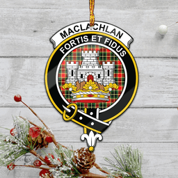 Scottish Maclachlan Hunting Modern Clan Tartan Mica Ornament Christmas Decoratio - 2-Sided  Scottish Plaid Tartan Plaid