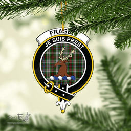 Scottish Fraser Hunting Dress Clan Tartan Mica Ornament Christmas Decoratio - 2-Sided  Scottish Plaid Tartan Plaid