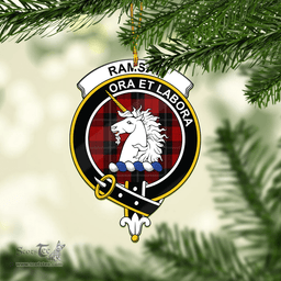 Scottish Ramsay Red Clan Tartan Mica Ornament Christmas Decoratio - 2-Sided  Scottish Plaid Tartan Plaid